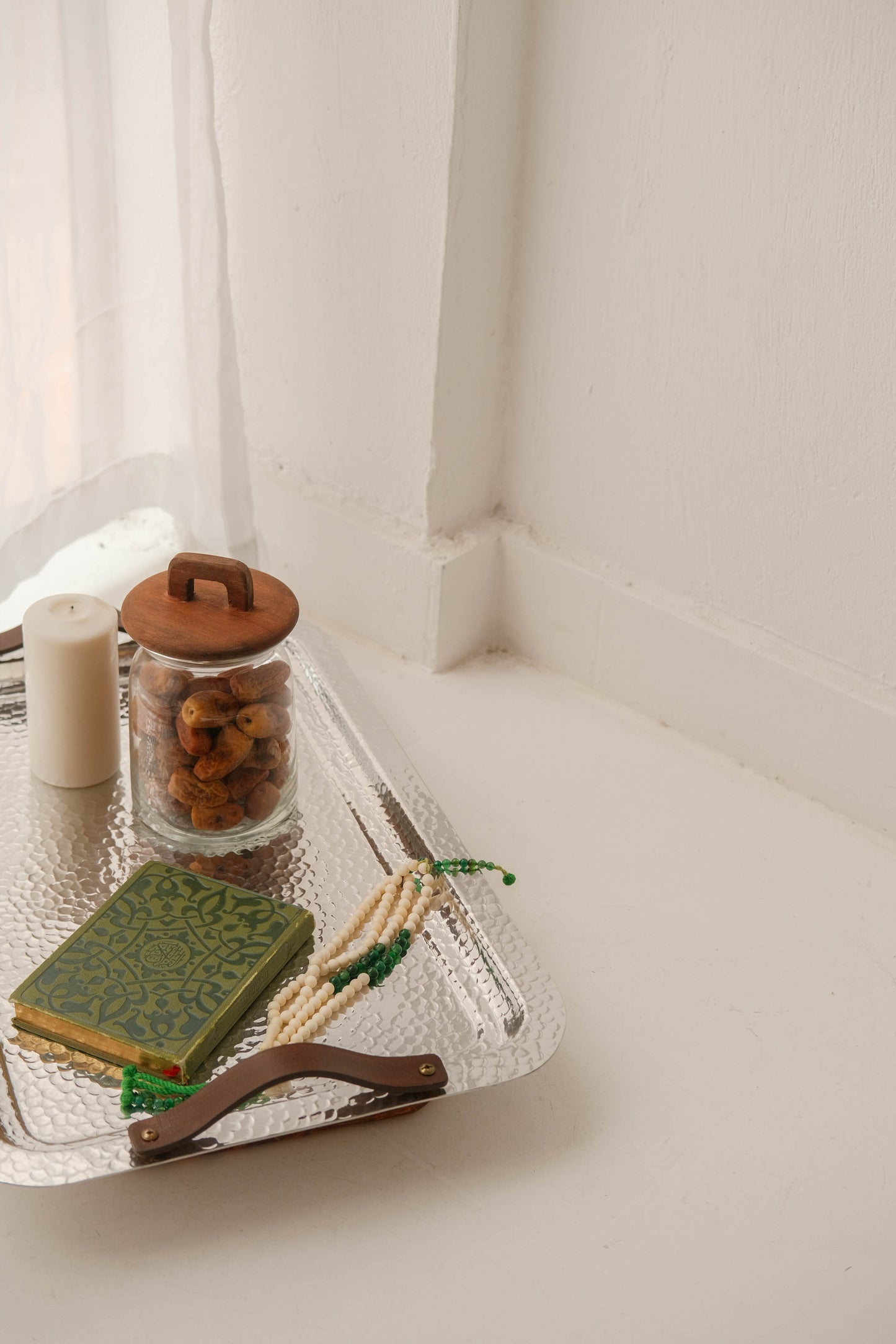 Aluminum Tray With Leather Handles